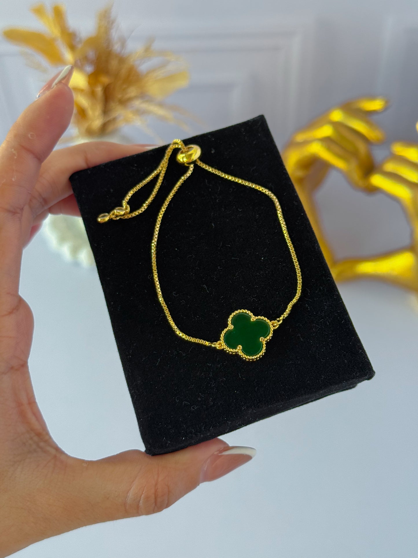 Pulsera trébol verde sencilla