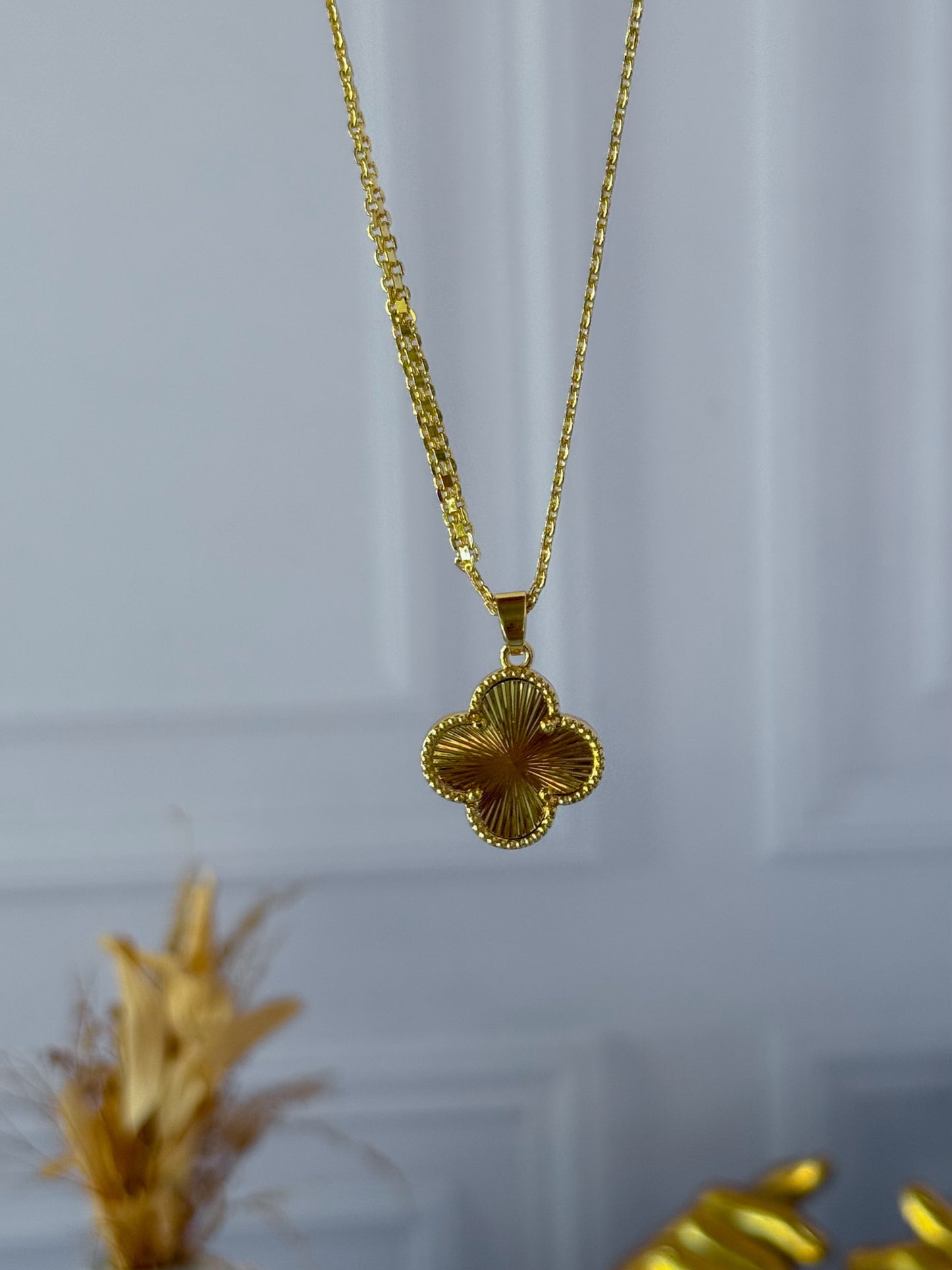 Cadena trébol grande tejido Chino