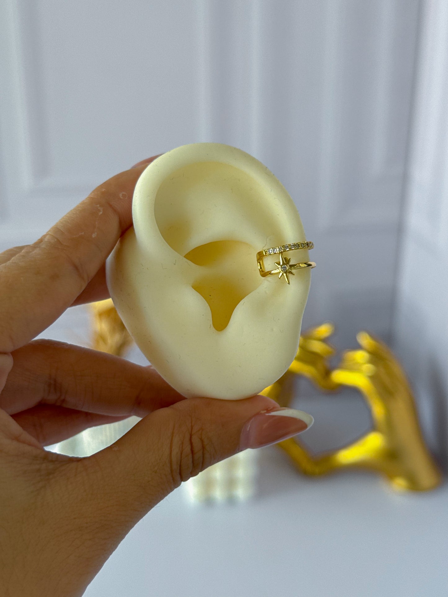 Ear cuff estrella doble