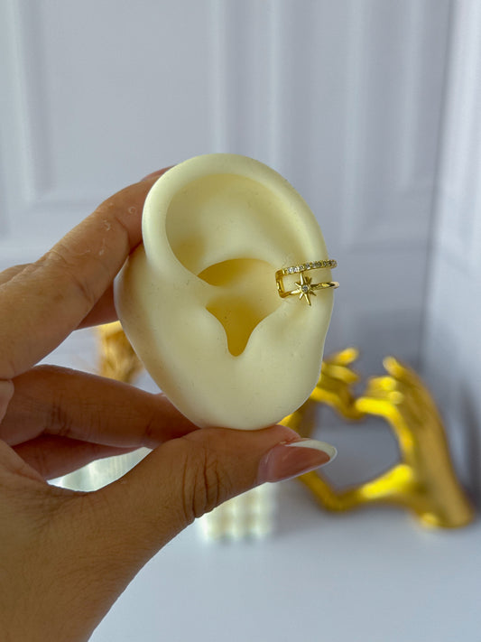 Ear cuff estrella doble