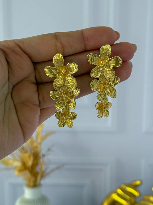 Aretes jardín dorado