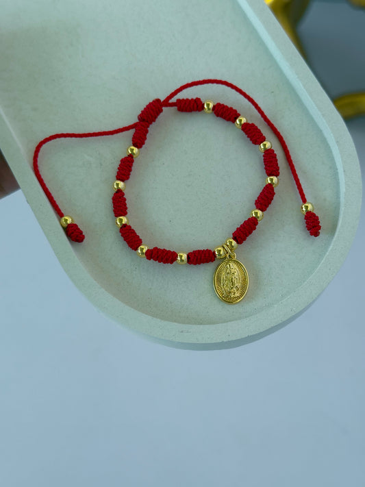 Pulsera tejida virgencita nudo