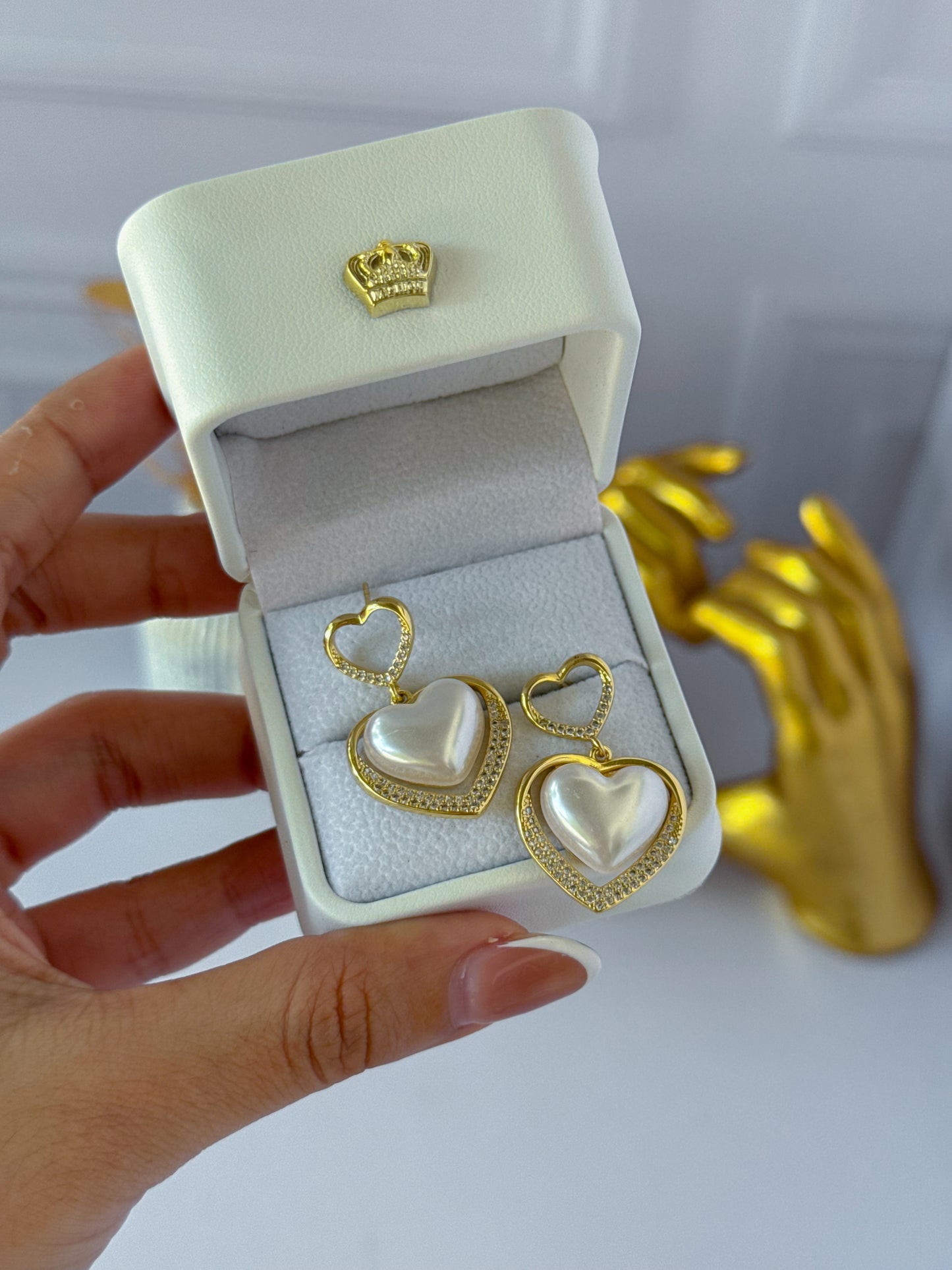 Topos corazón blanco