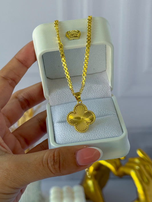 Cadena trébol grande tejido Chino