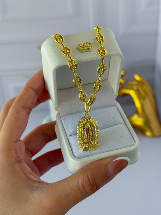 Cadena virgencita de colores Gucci