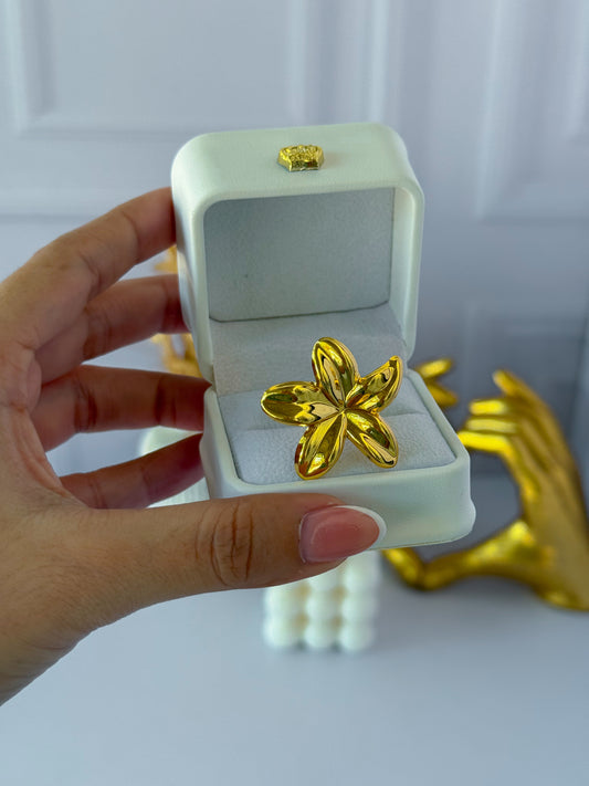Anillo flor grueso