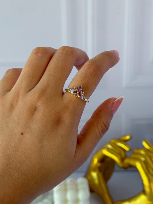 Anillo corona morada
