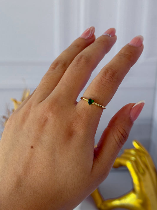 Anillo corazón mini verde
