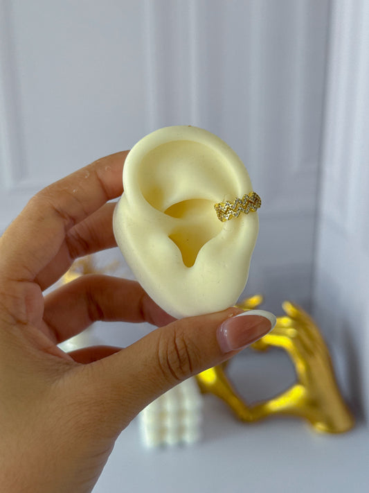 Ear cuff zigzag perlado