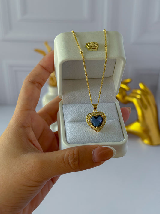 Cadena corazón azul