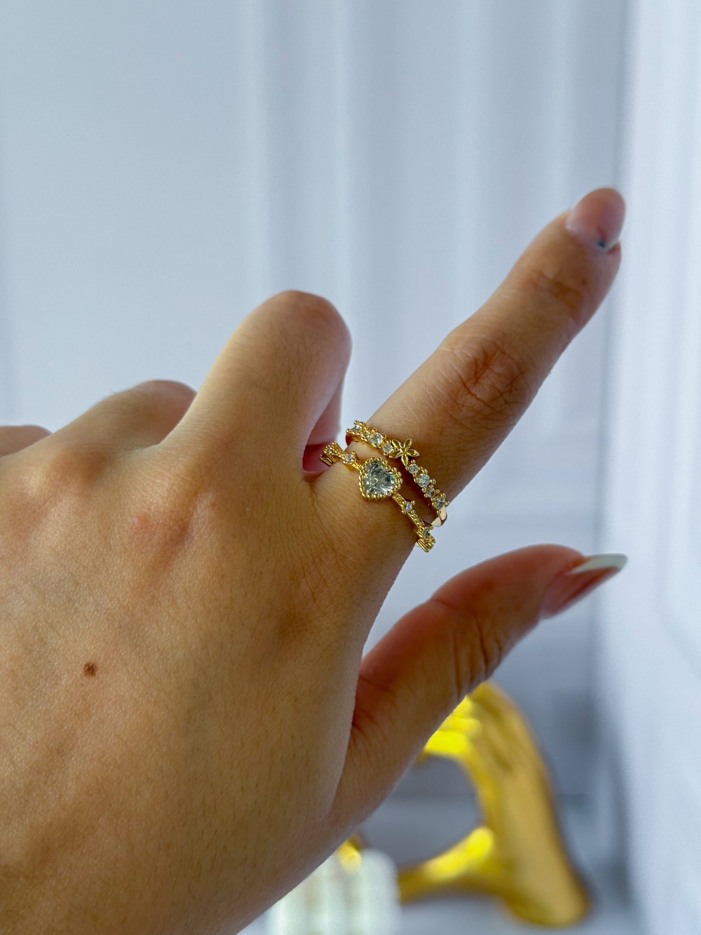 Anillo doble corazón