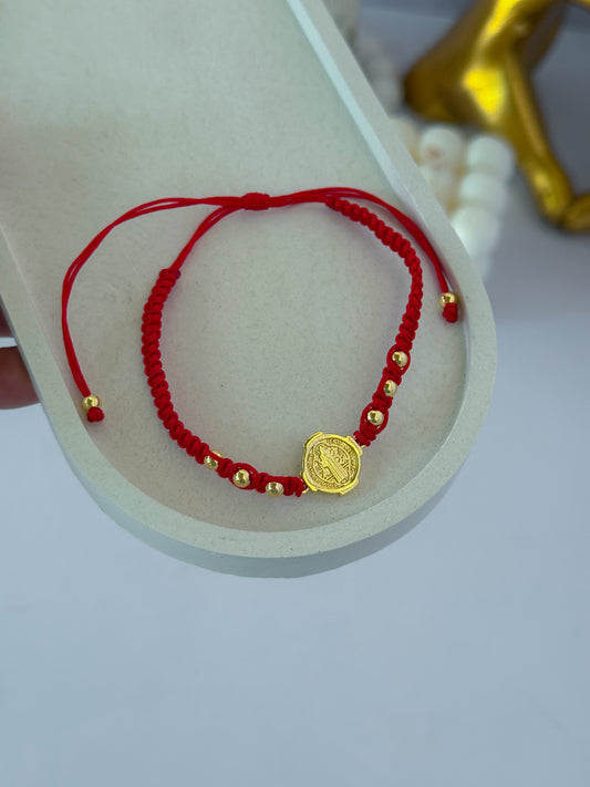 Pulsera san Benito triple balín