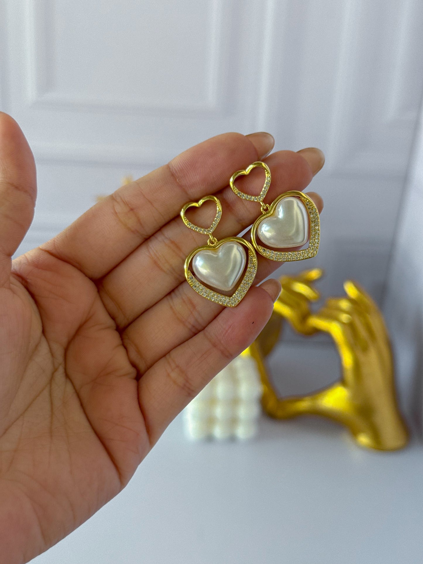 Topos corazón blanco