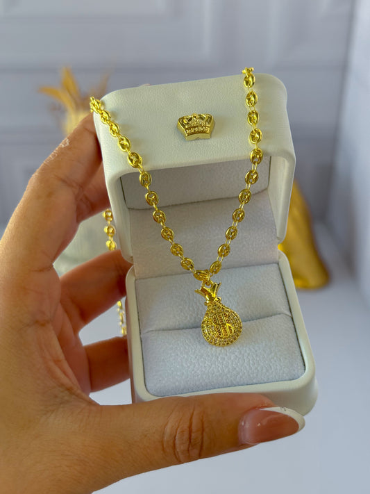 Cadena bolsa de dinero tejido Gucci