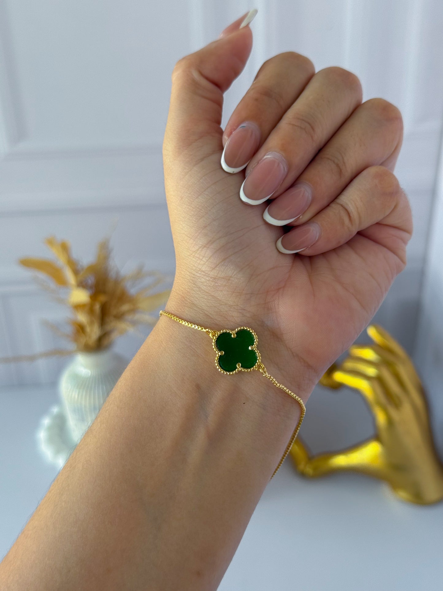 Pulsera trébol verde sencilla