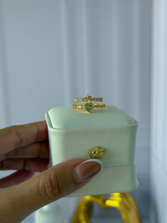 Anillo doble corazón