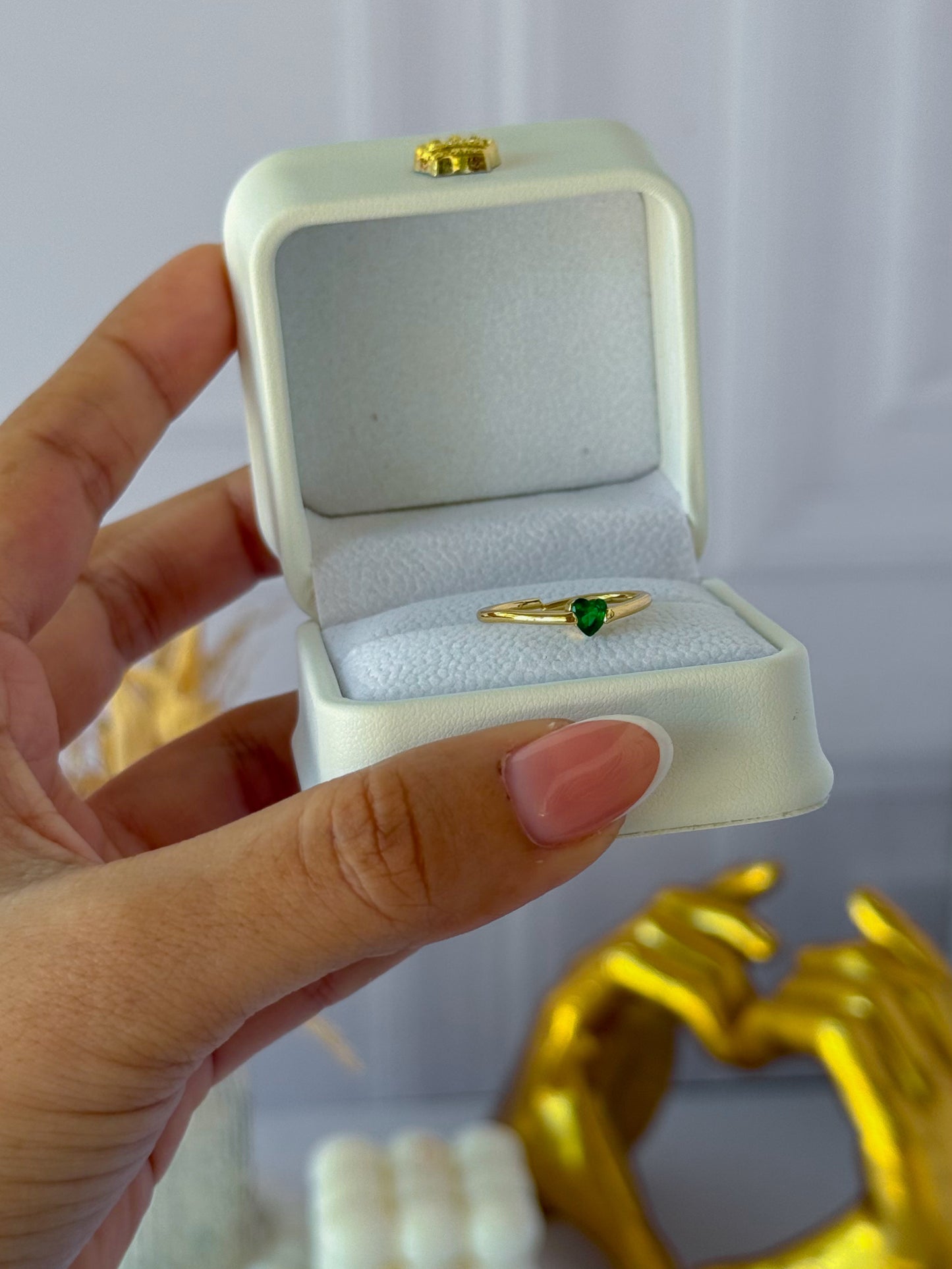 Anillo corazón mini verde